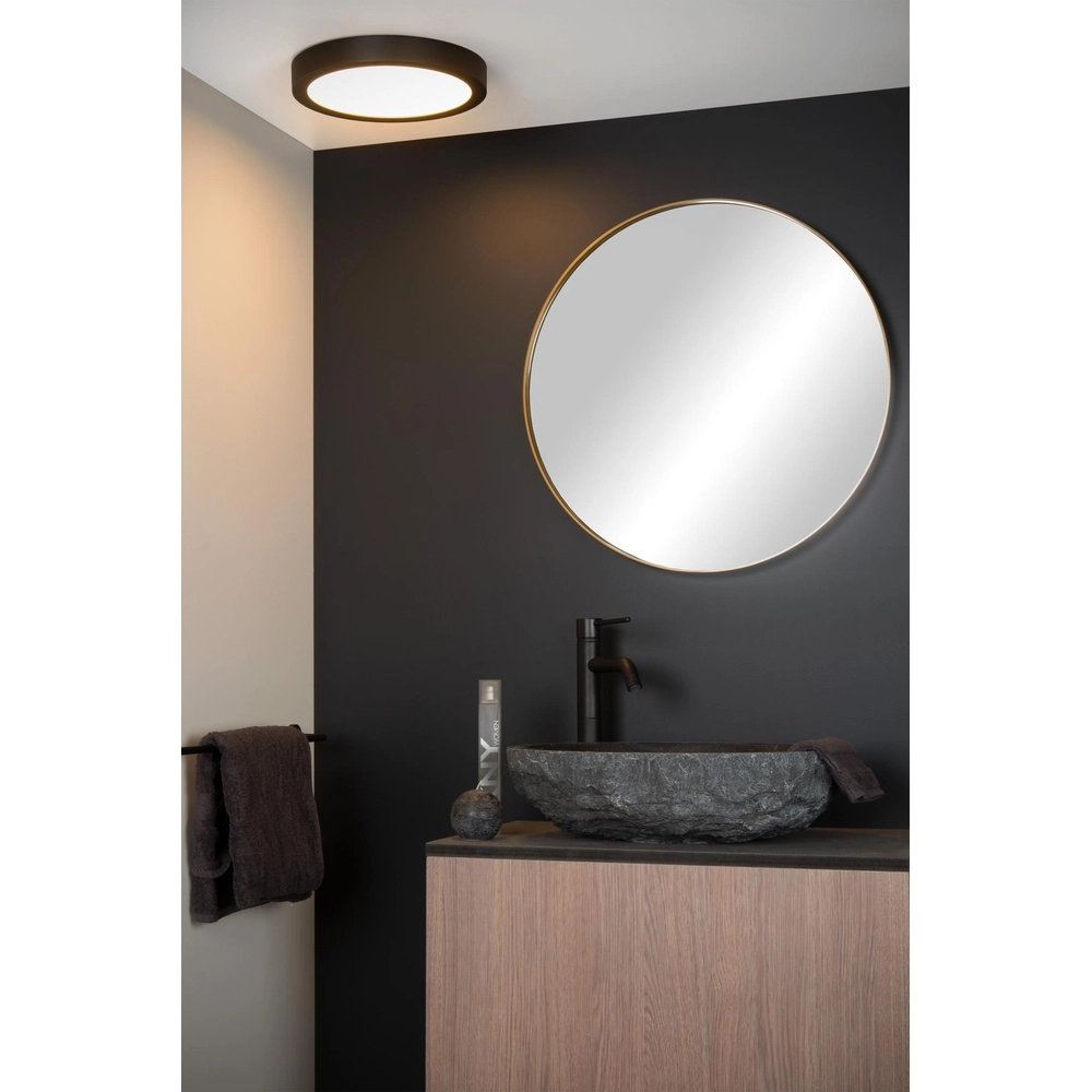 Ceiling light Brice-Led Ø 30cm - IP44 black Lucide 5411212281234