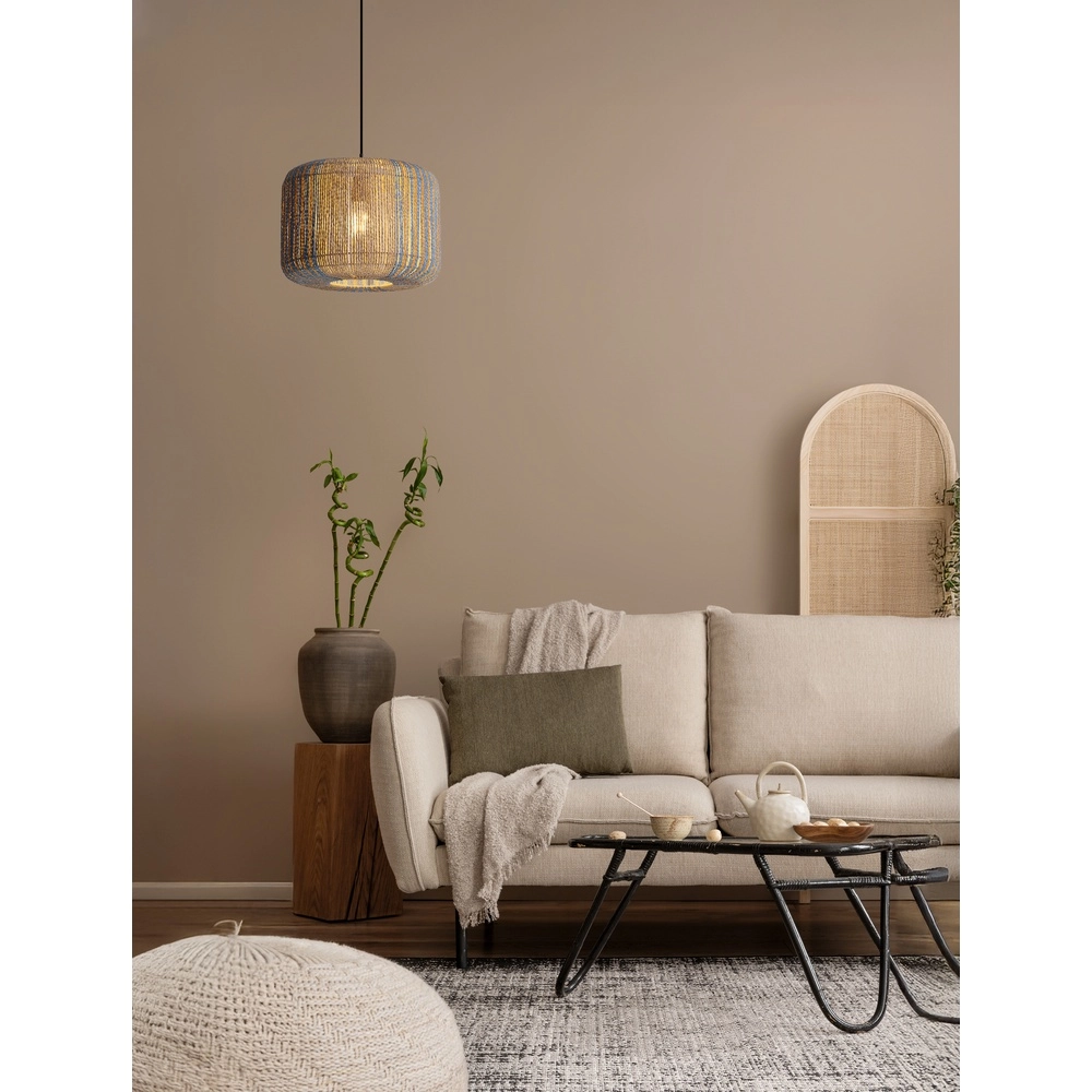 Pendant lamp Abby Ø 33cm brown with blue Lyora 5212017477330