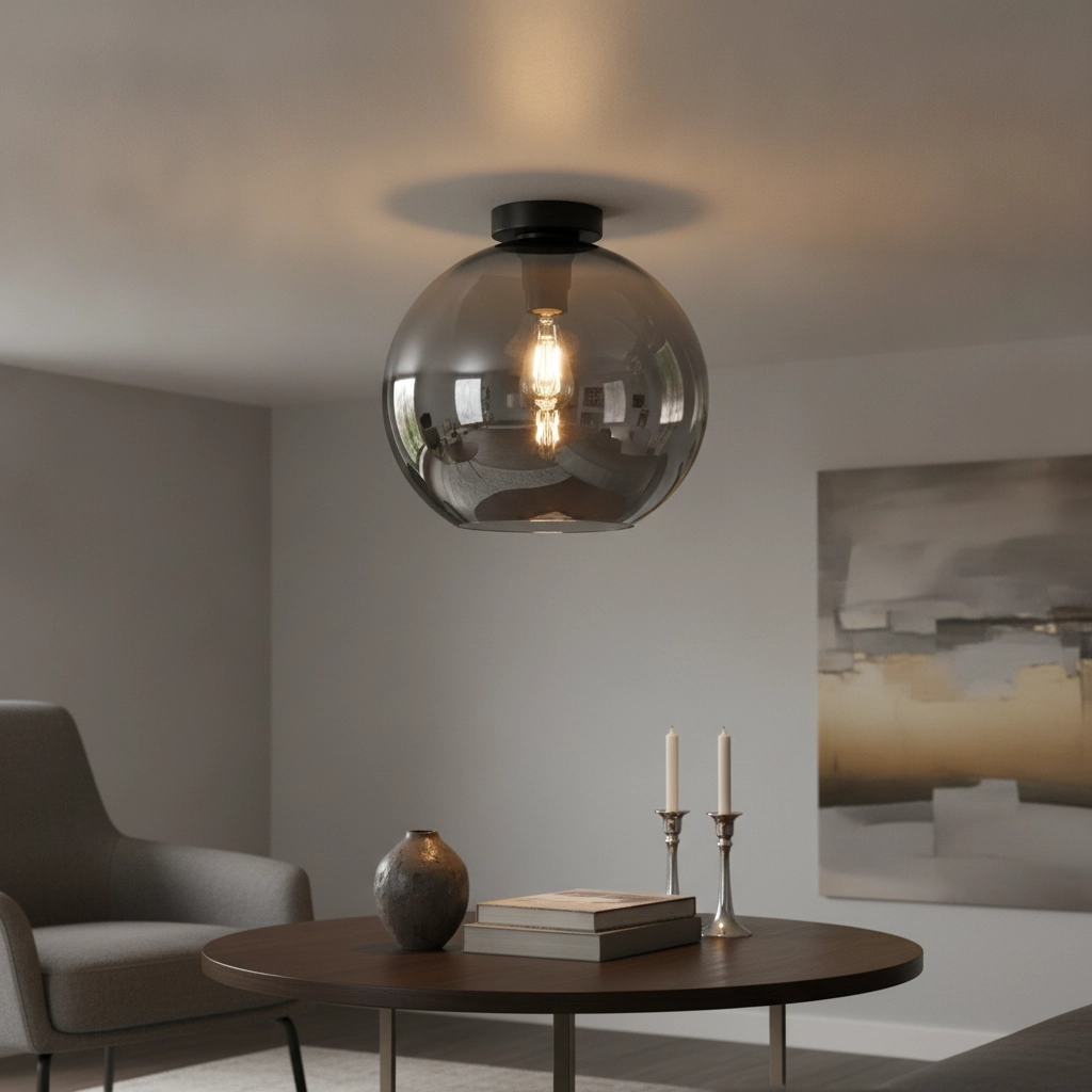 Ø 30cm ceiling lamp Marino-30 with smoke glass