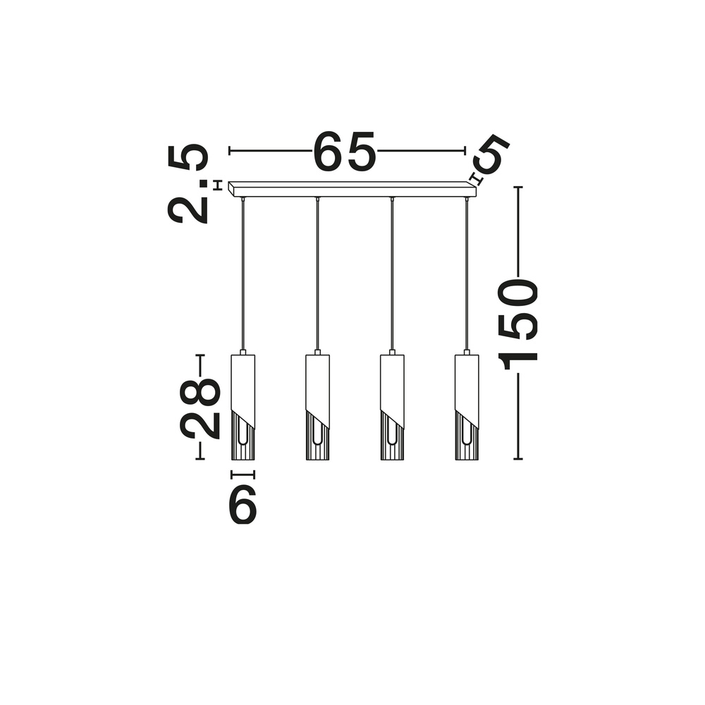Design pendant lamp Modesto 4-light gold Lyora 5212063501461