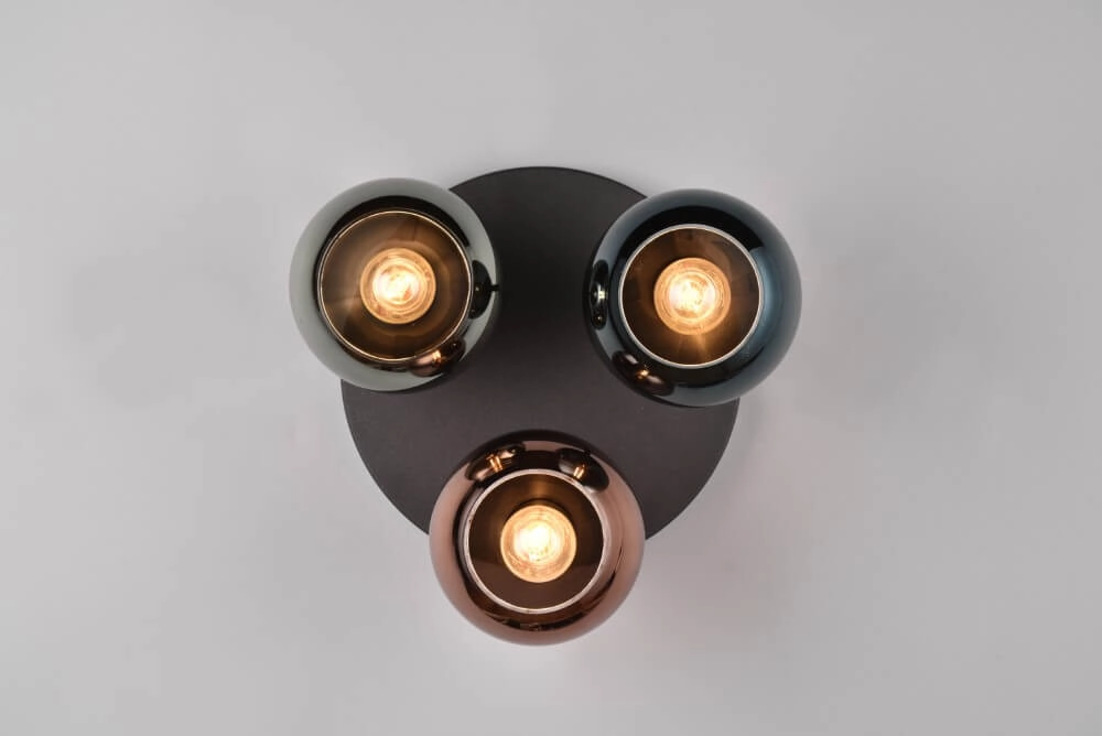Designer ceiling lamp Sheldon black with smoke glass Trio 4017807585247