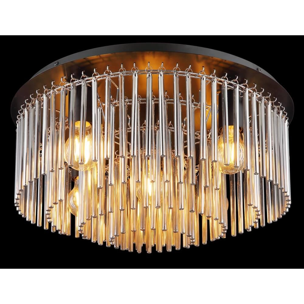 Black ceiling lamp Gorley with glass Ø 32cm Globo 9007371448951