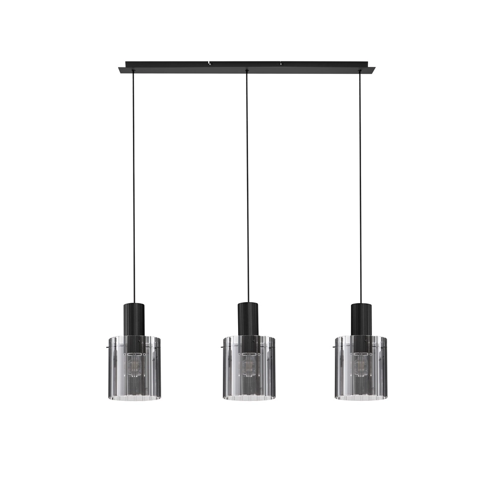 Design pendant lamp Mirbi 3-light black straight Lyora 5212017468444