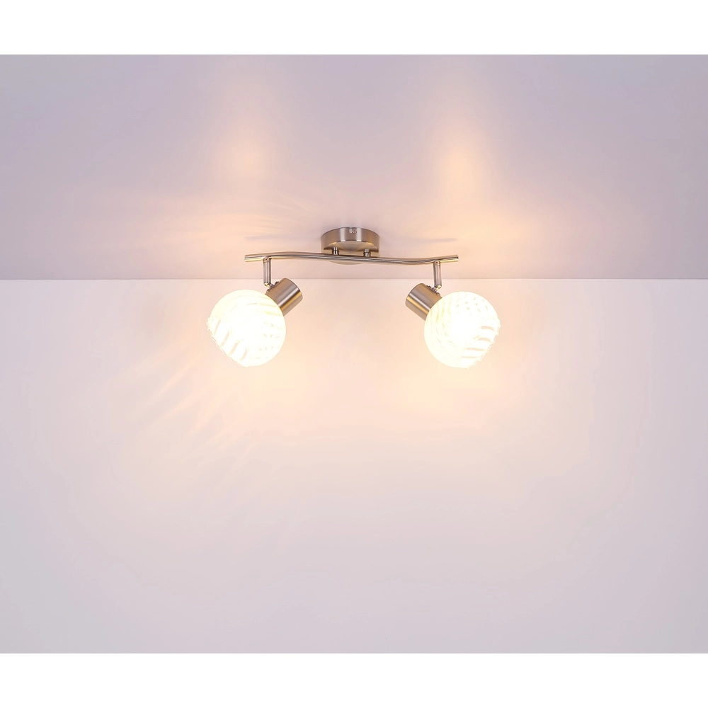 Ceiling lamp Willy nickel 2-light Globo 9007371406104