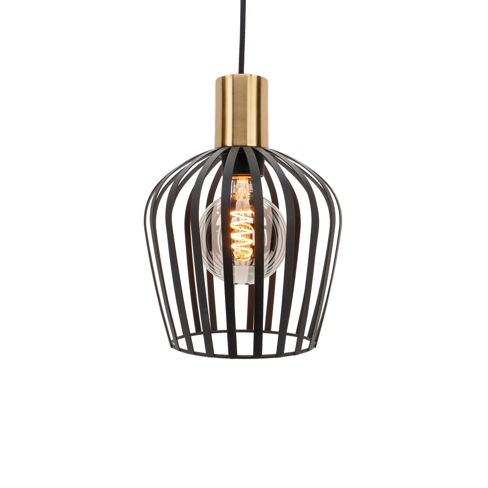 Pendant lamp Empoli black with gold - Ø 20cm