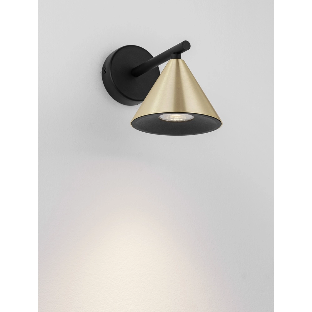 Wall lamp Conico Single black with gold Lyora 5212017475374