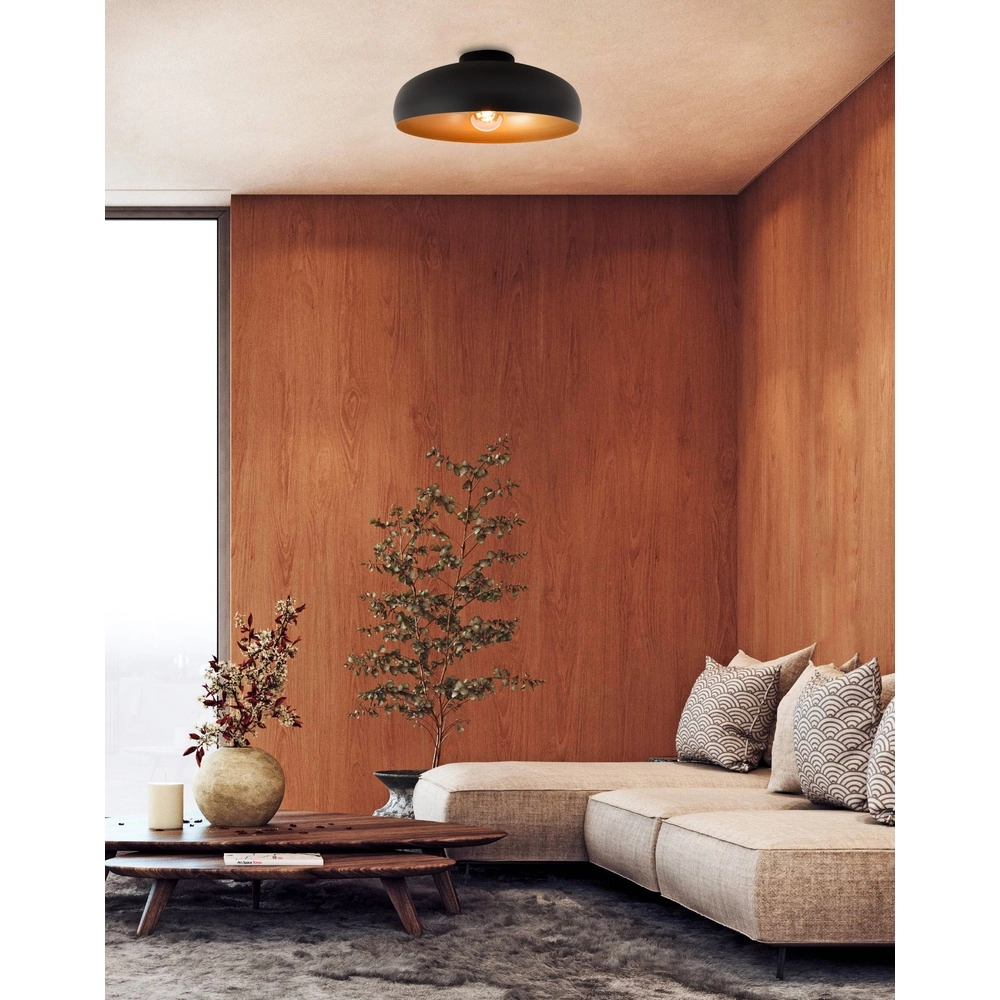 Black ceiling lamp Mogano Ø 40cm - 1x E27 Eglo 9002759318499
