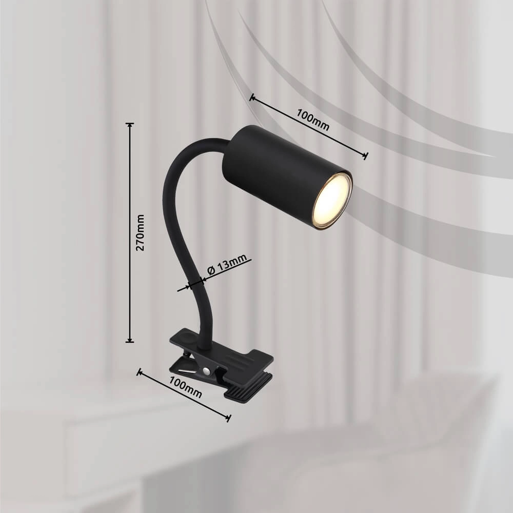 Black clamp lamp Robby Globo 9007371439881
