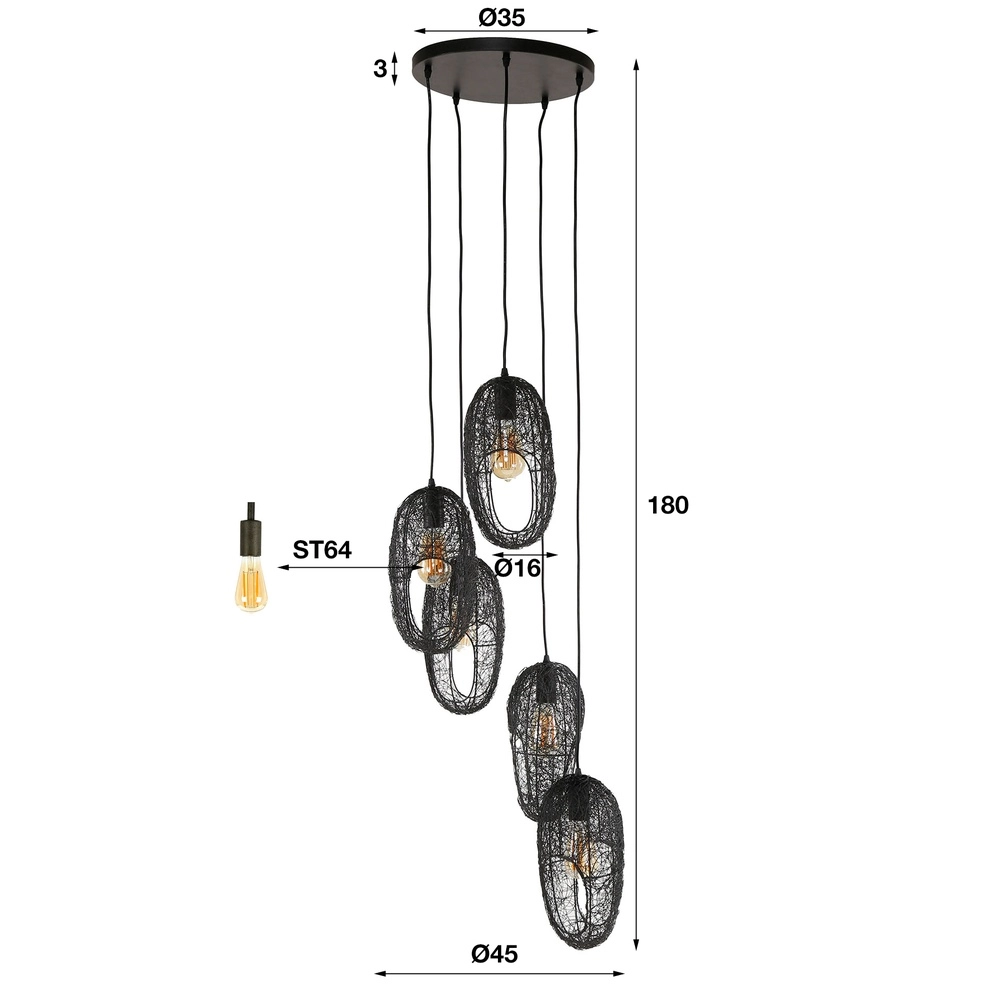Mesh pendant lamp Open 3x E27 Lyora 8716803512467