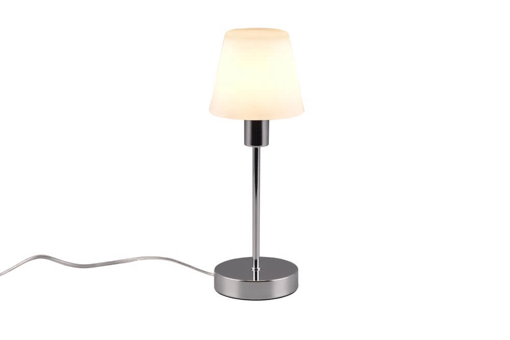 Table lamp Luis Ii chrome with white glass