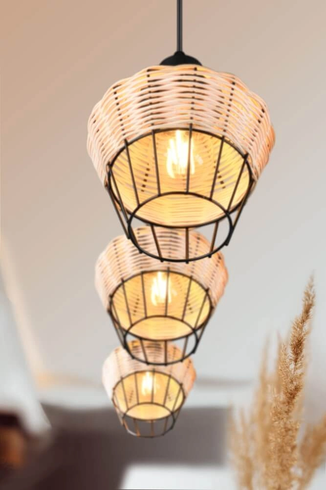Vide hanging lamp Borka rattan Trio 4017807556131