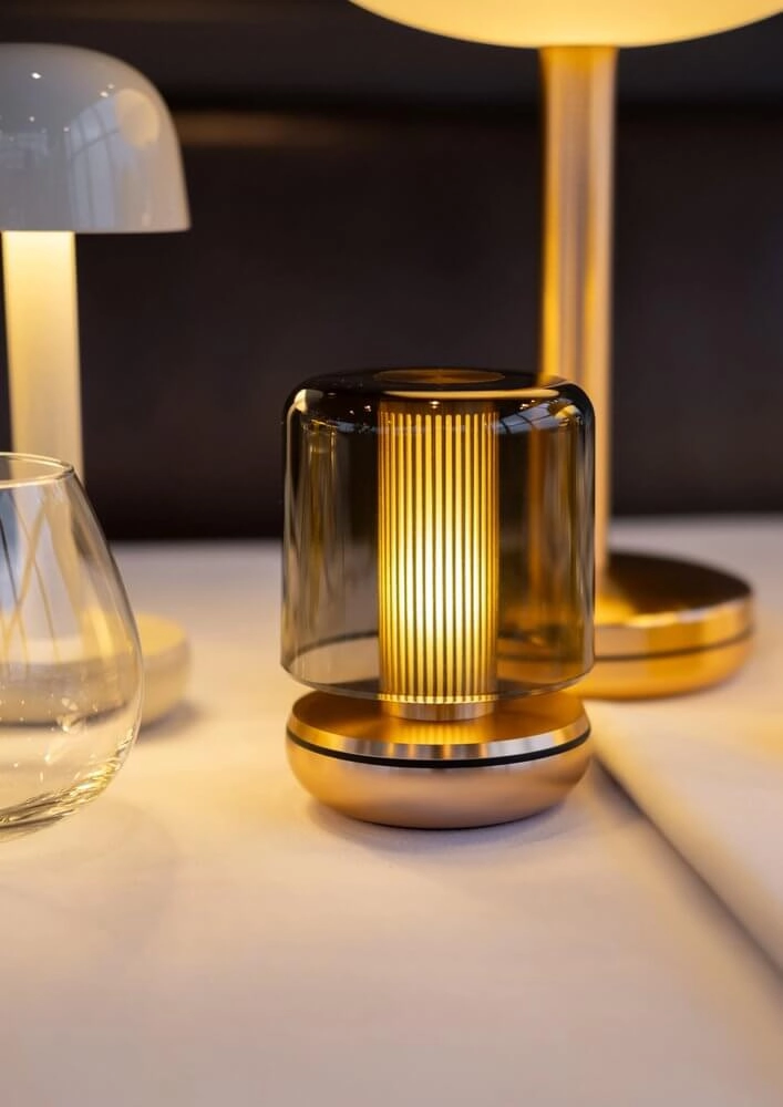 Rechargeable table lamp Firefly gold smoked Humble 6097522568556