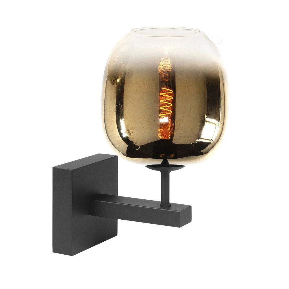 Wall lamp Bellini black with gold glass Ø 23cm