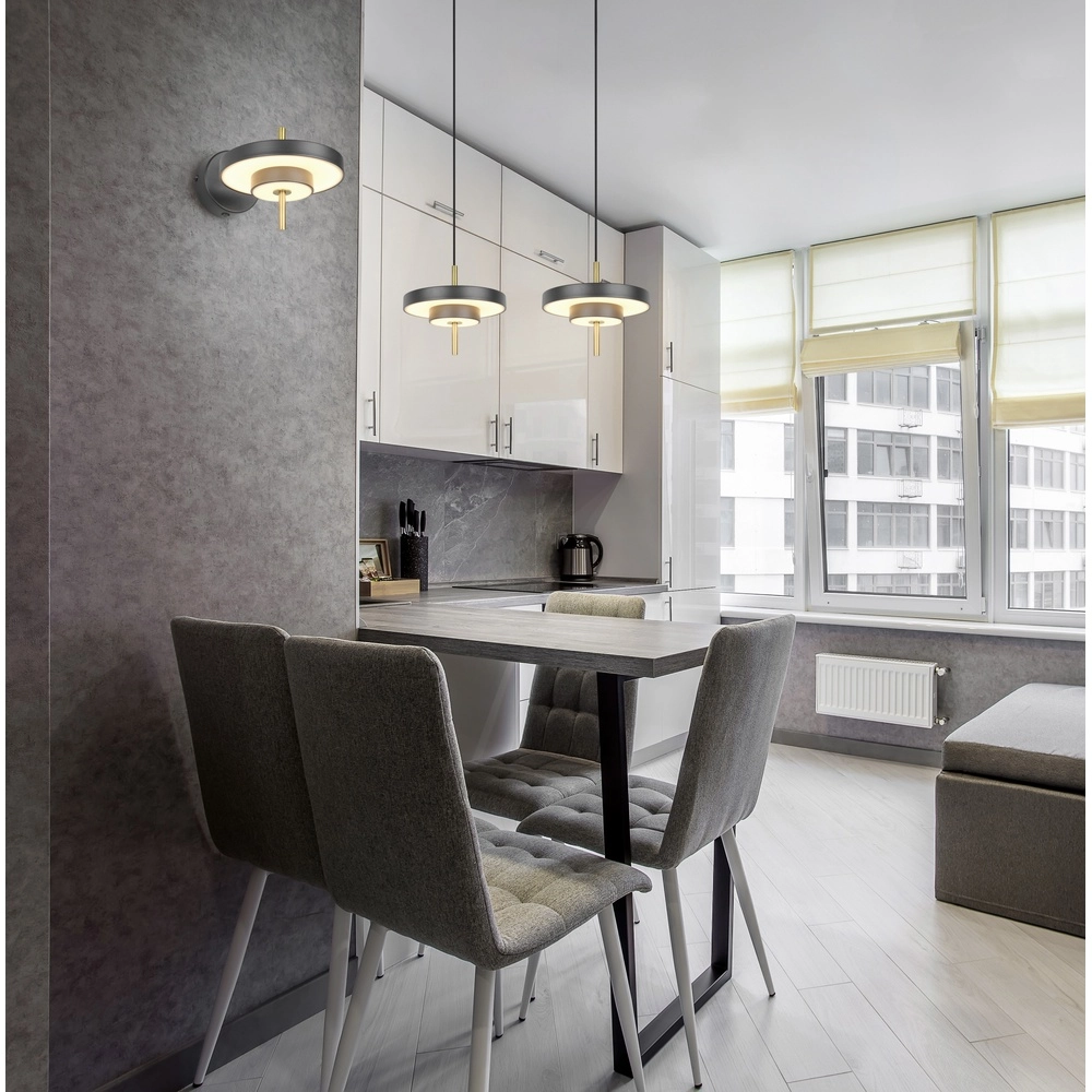 Modern wall lamp Keaton black with gold Trio 4017807655742