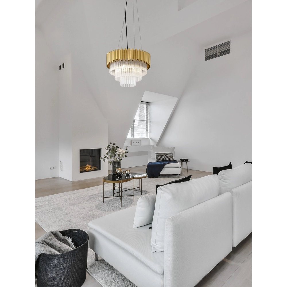 Pendant lamp Magnolia gold with crystal Ø 50cm Lyora 5212017435026