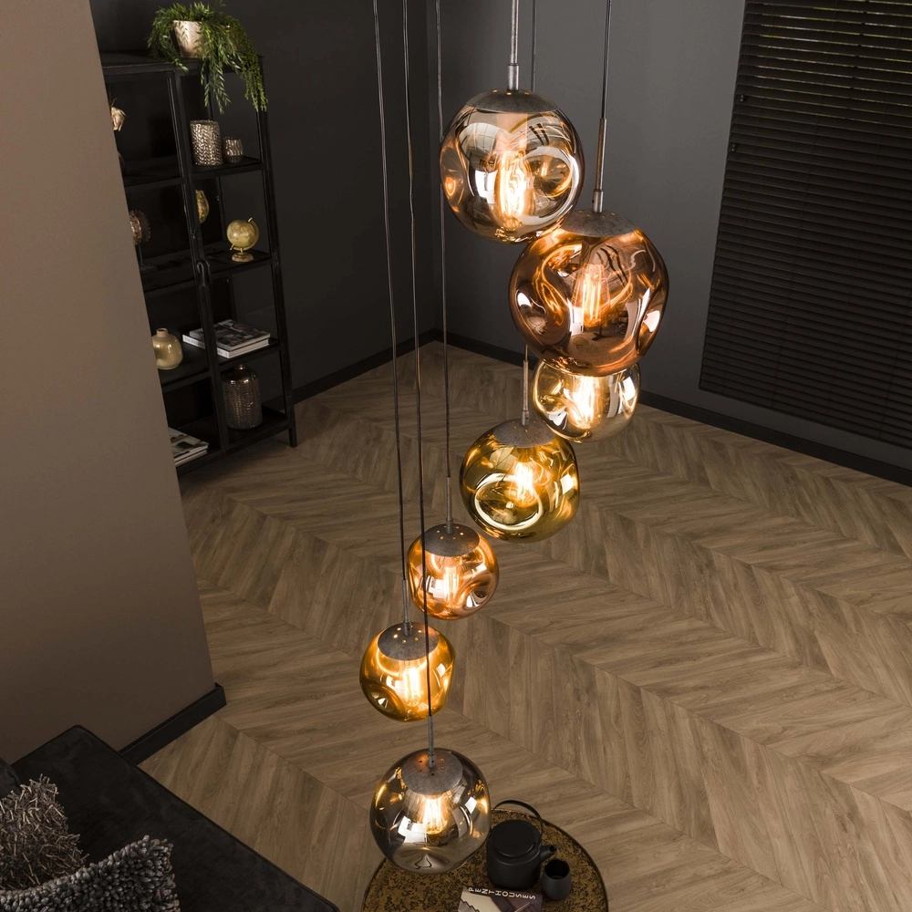 Vide pendant lamp Stellar 7 glass balls Lyora 8716803511699