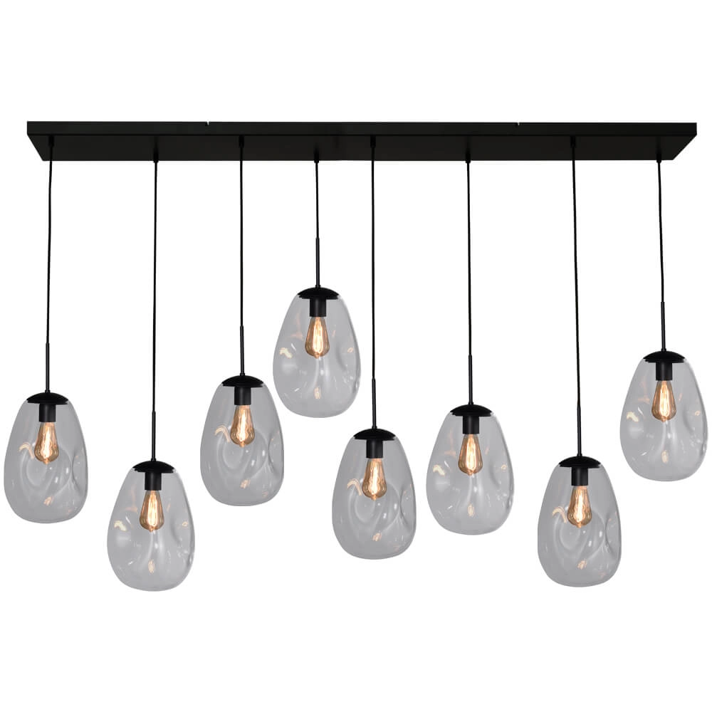 Hanging lamp Lava 8x clear glass Ø 22.5cm