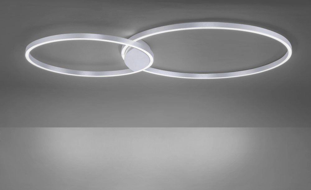 Design ceiling lamp Q-Kate 2-ring 124cm gray Paul Neuhaus 4012248333556