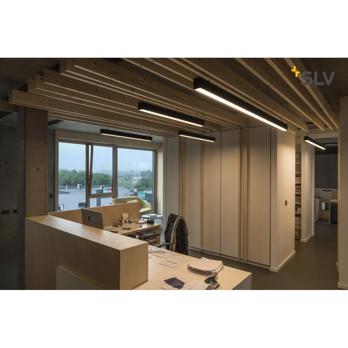 Office hanging lamp Glenos 4000K 200cm black SLV 4024163197038