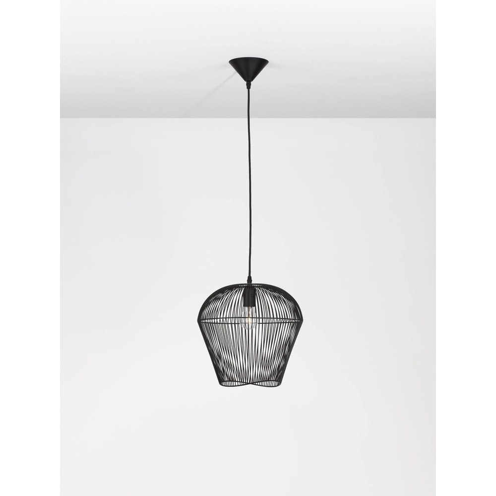 Bohemian pendant lamp Bredo Ø 31.5cm black Lyora 5212017438911