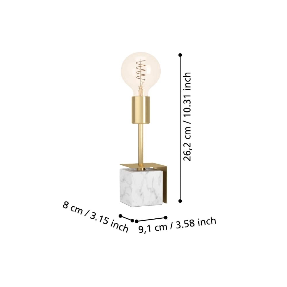 Gold table lamp Carmita with marble base Stars of Light 9008606240487