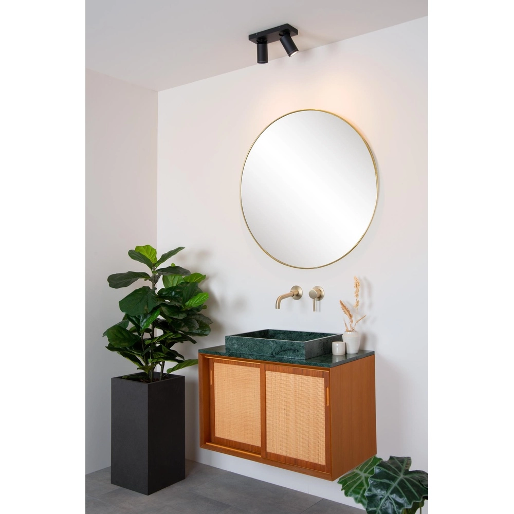 Ceiling spotlight Taylor IP44 2-light black Lucide 5411212092632