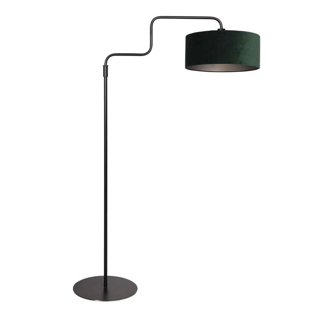 Floor lamp Bloeba black with green hood
