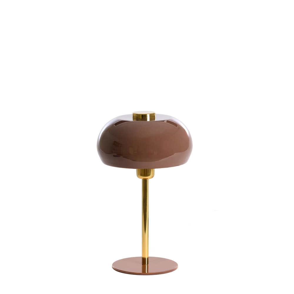 Table lamp Surin Ø 22cm - gloss dark brown with gold Light & Living 8717807740931