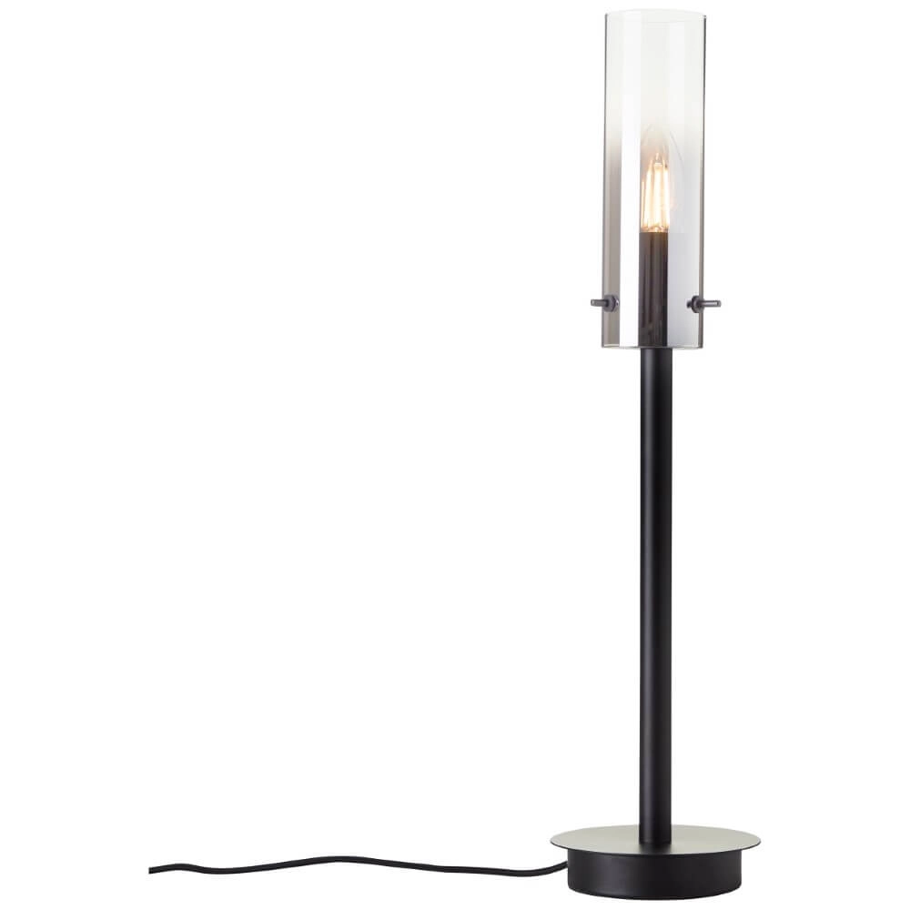 Table lamp Glasini black with smoke glass