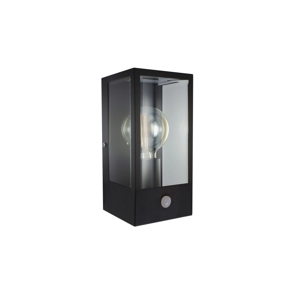 Black outdoor lamp Prato E27 - glass - with motion sensor Lyora 5055788268772