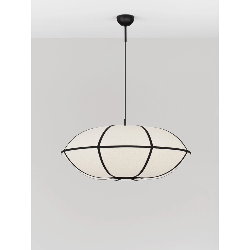 Pendant lamp Brera black with white Ø 70cm Lyora 5212017493576