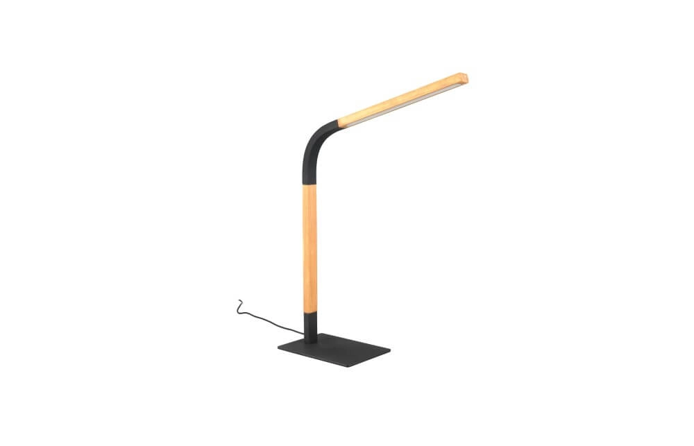 Flexible table lamp Norris black with wood Trio 4017807599992