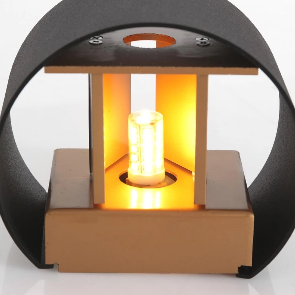 Round black wall spotlight Muro up and down Steinhauer 8712746152616