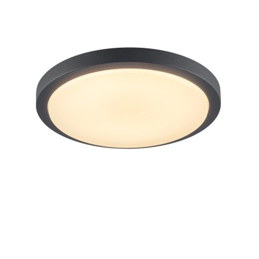 Round porch lamp Ainos with motion sensor anthracite