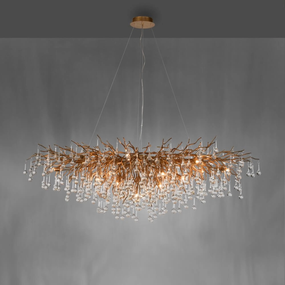 Large chandelier Icicle Antique brass Paul Neuhaus 4012248332917