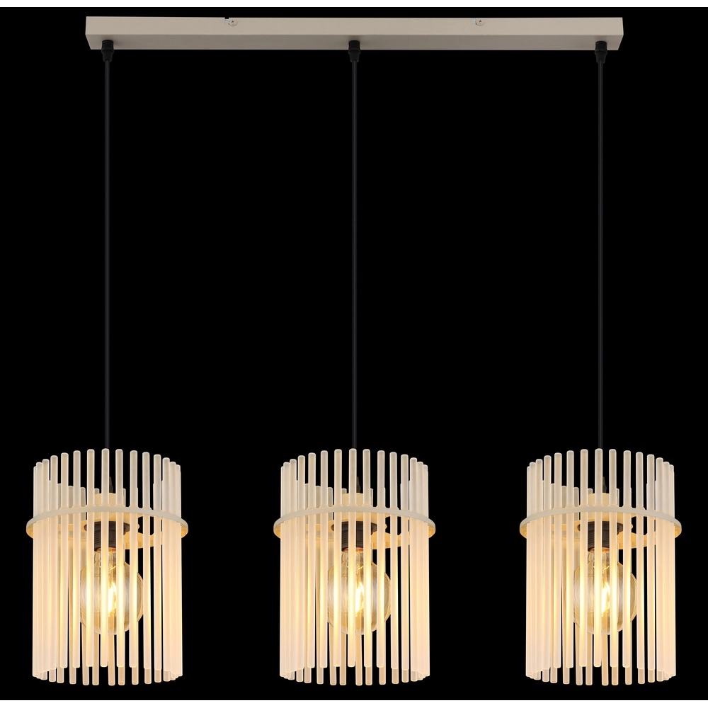 3-light pendant lamp Gorley sand brown with glass Globo 9007371566716