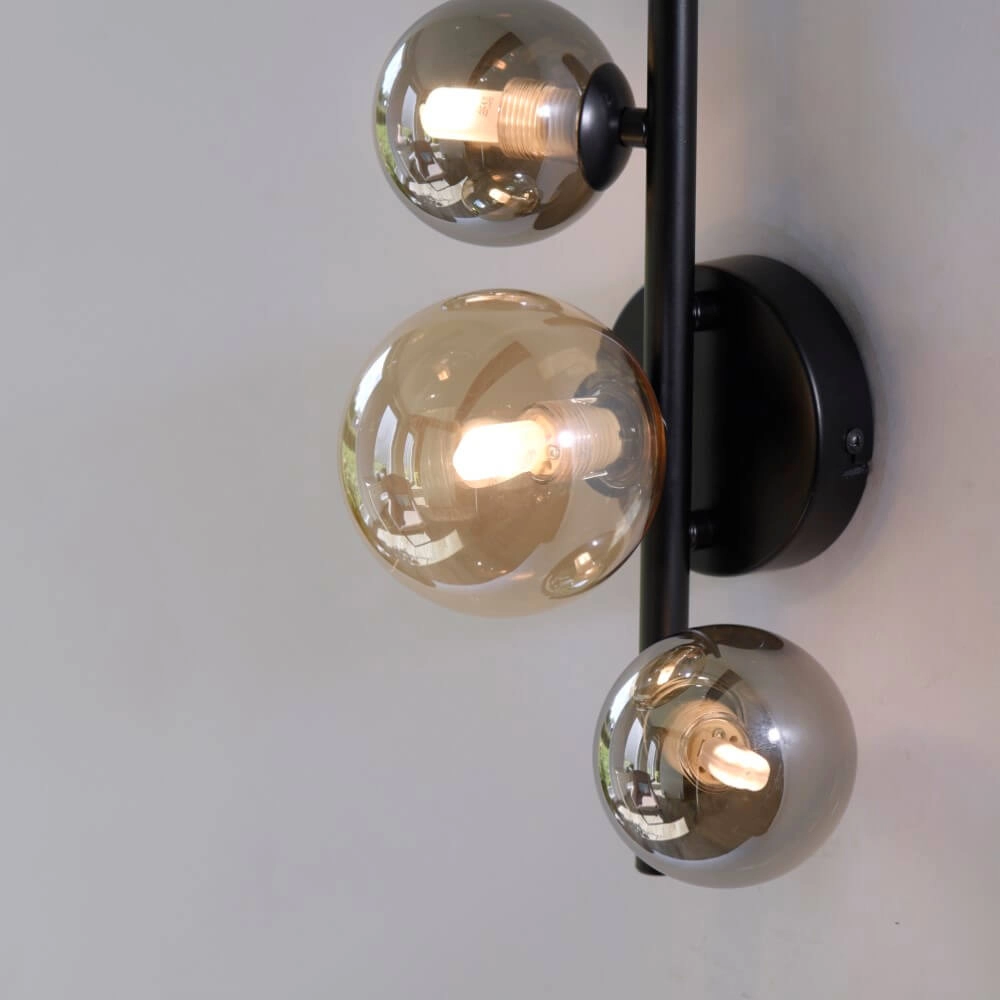 Black wall lamp Popsicle 3-light Paul Neuhaus 4012248375501