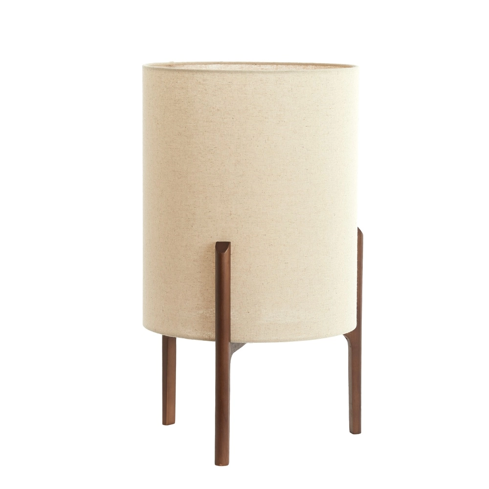 Table lamp Litto Ø 35cm - walnut with natural linen Light & Living 8717807792718