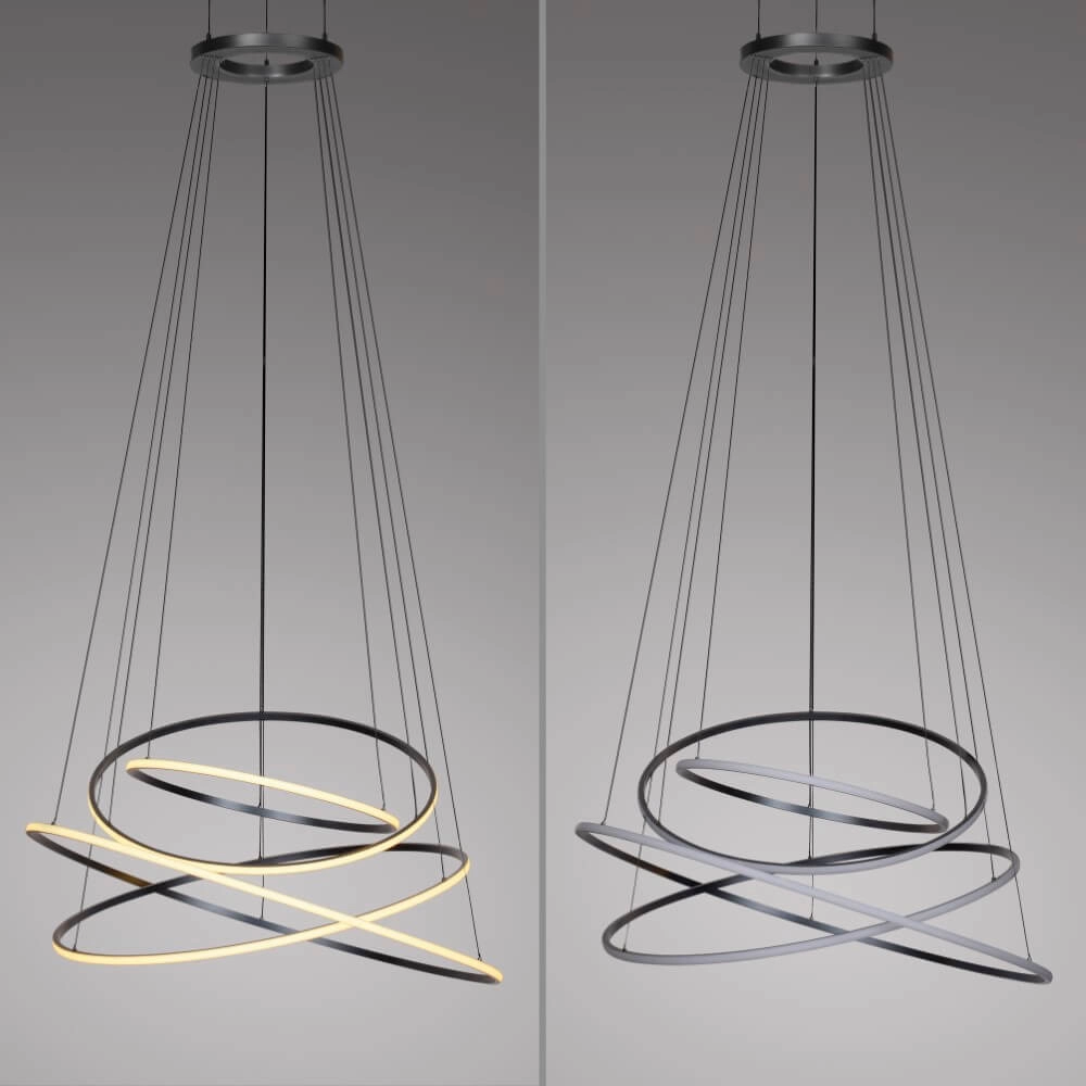 Design hanging lamp Pure E-Flying Rings gray Paul Neuhaus 4012248384466