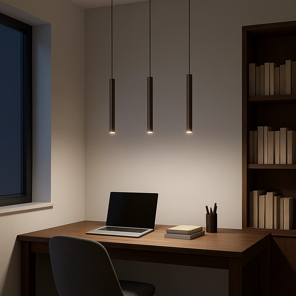 Narrow pendant lamp Laser 490 Chocolate brown Lyora 5903139104517