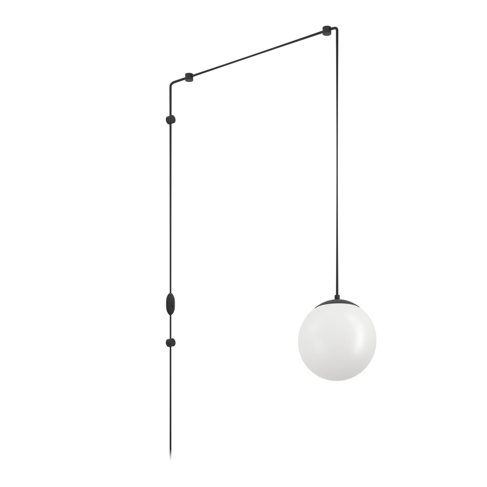 Flexible pendulum Rondo 3 White Globe With Connector