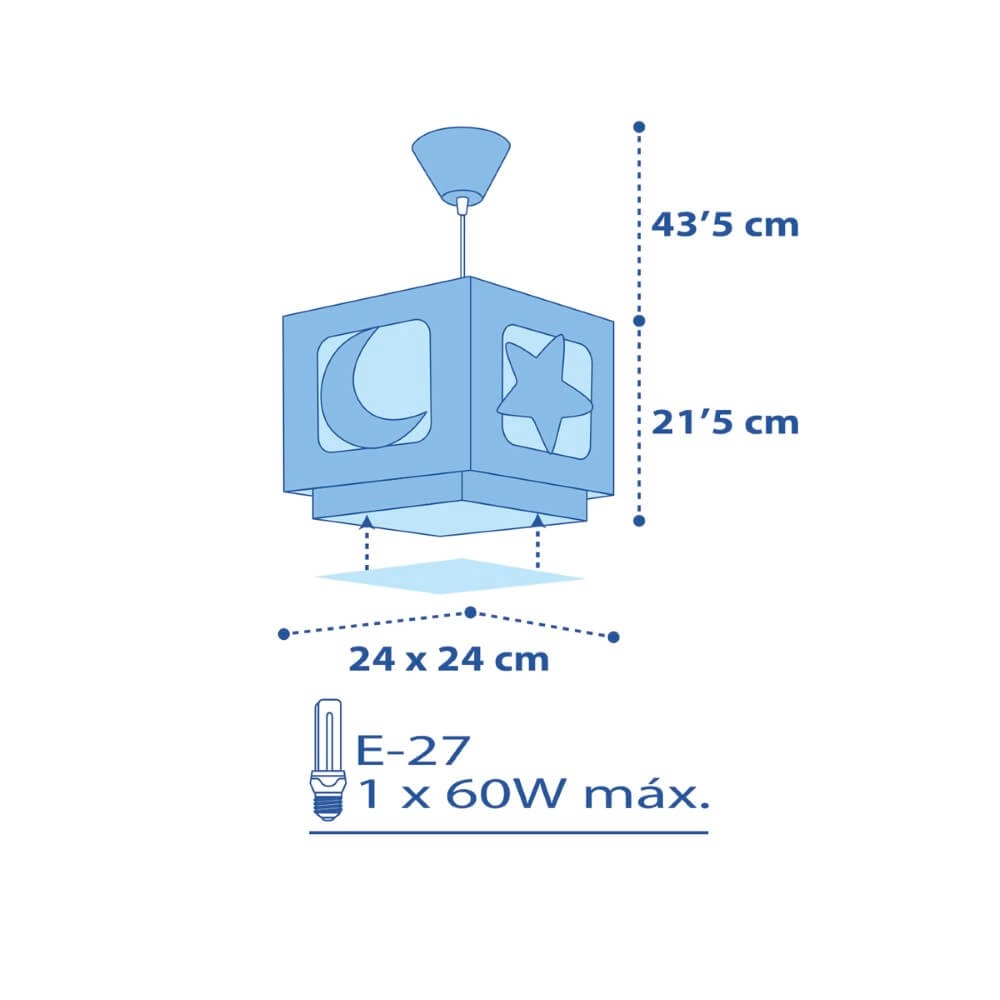 Children's room pendant lamp Moonlight blue Dalber 8420406632322