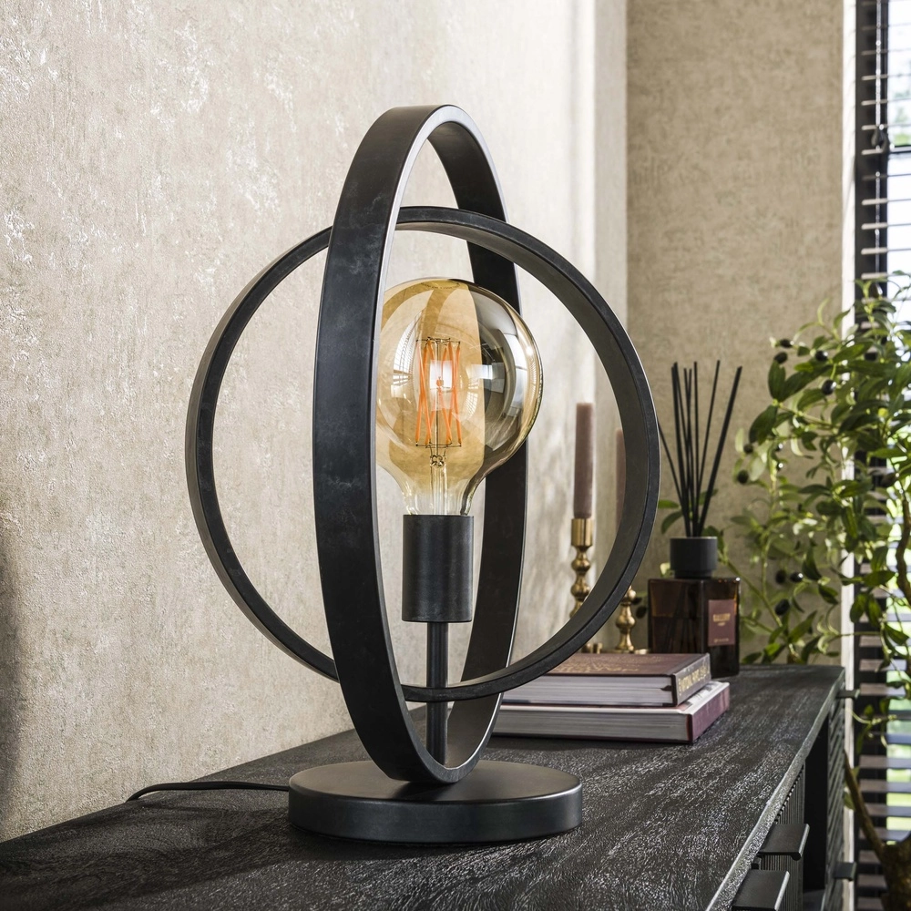 Charcoal table lamp Turn 1x E27 - Ø 40cm Lyora 8716803513068