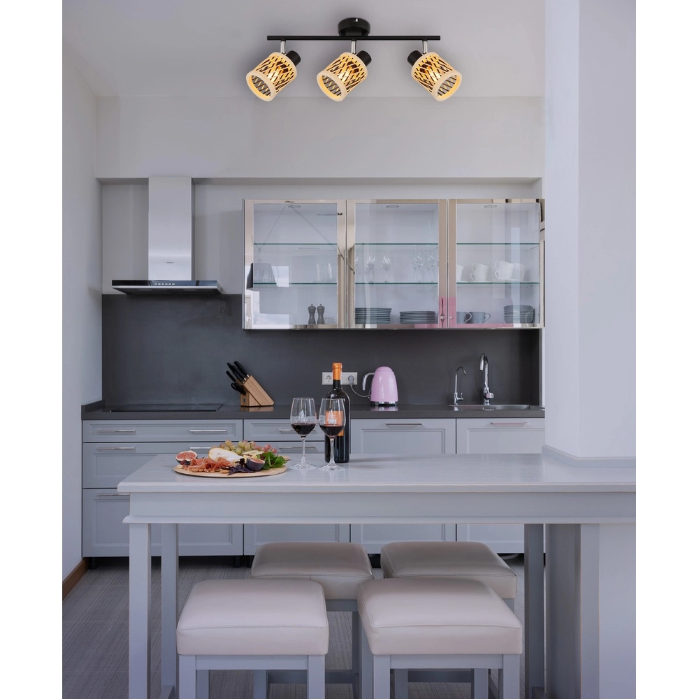 Wall lamp Mali 3-light black with caps Globo 9007371533718
