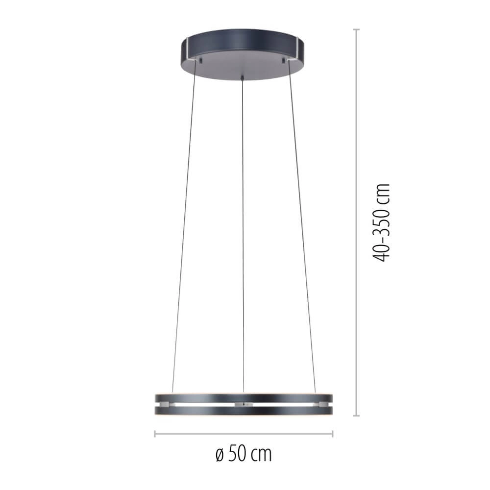 Sleek hanging lamp Pure E-Loop gray Paul Neuhaus 4012248372258