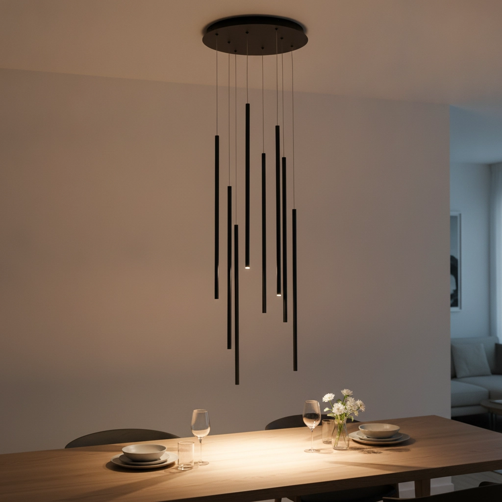 Design pendant lamp Elettra 8-light black