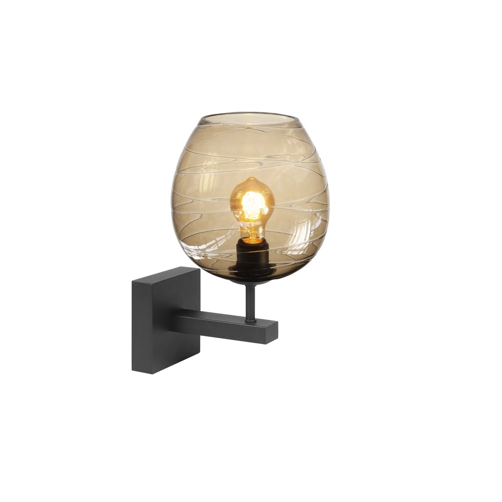 Wall lamp Fantasy black with gold glass