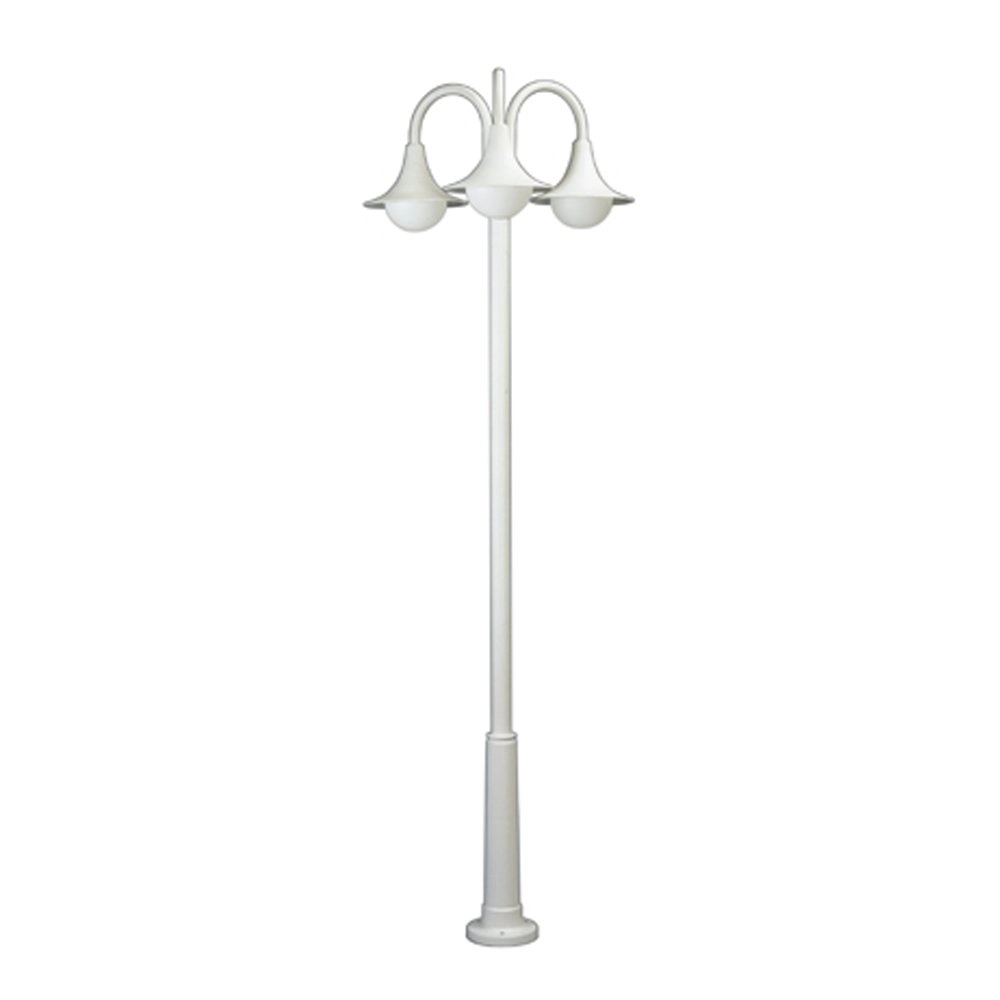Outdoor lamppost Lanor 3-light - white