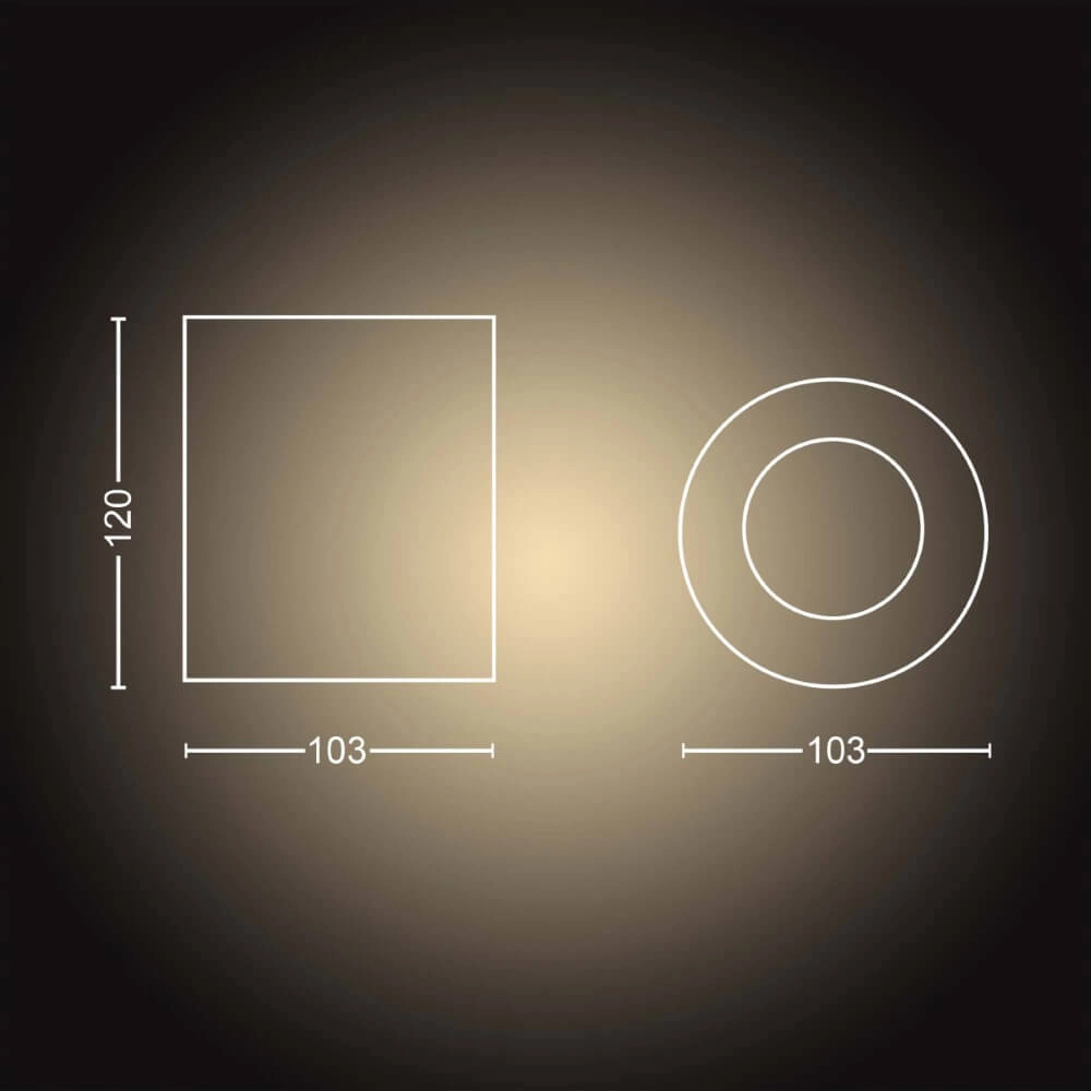 Ceiling spotlight Hue Pillar - White Ambiance 1-light black with switch Philips 8719514338449