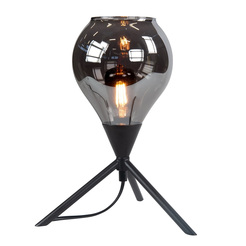 Table lamp Cambio black with smoke glass